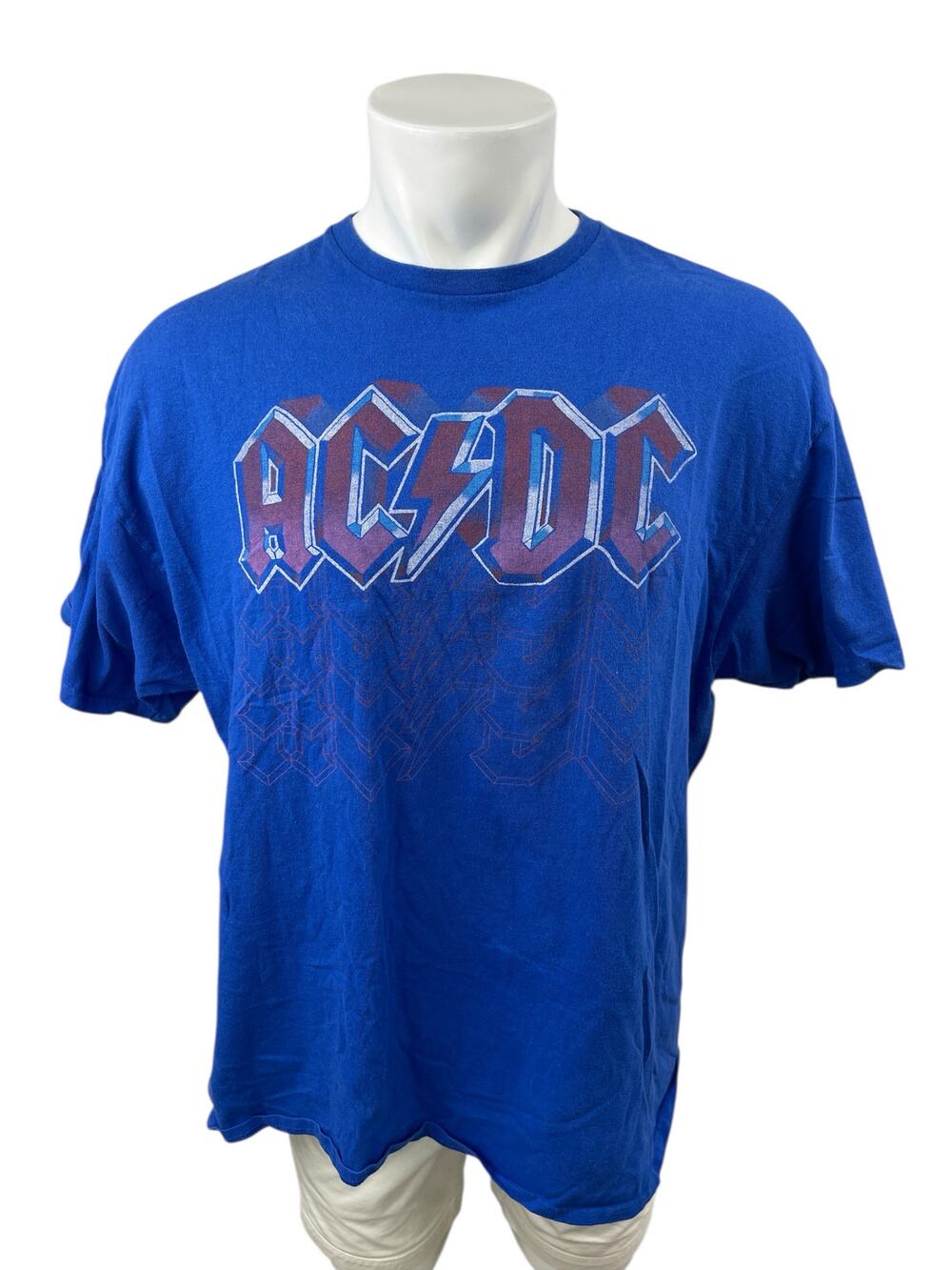 Junk Food AC/DC Mens Blue Crewneck Short Sleeve Graphic Tee T-Shirt Top Size XL